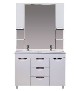 Напольная тумба под раковину Misty София с тремя ящиками 120см белый