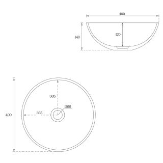 Раковина накладная by Deonria Soho 40см белый