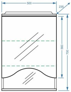 Зеркало-шкаф с подсветкой Stella Polar Лиана 50см правый белый SP-00000036