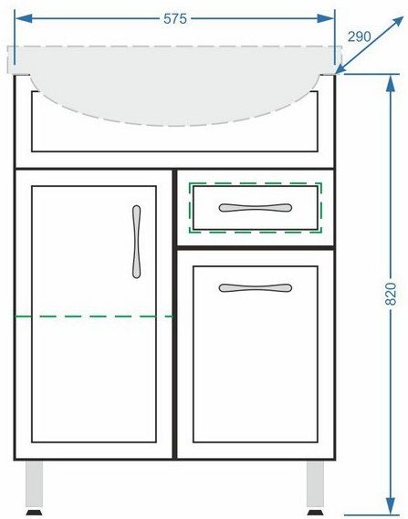 Тумба под раковину Stella Polar Концепт 60см белый SP-00001842