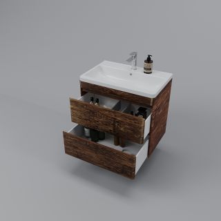 Подвесная тумба под раковину Style Line Атлантика Люкс Plus СС-00002340 70см старое дерево