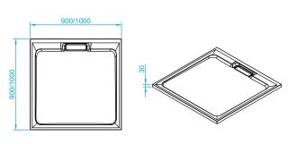 Душевой поддон 90*90*3 RGW STA-01 Белый/Квадрат