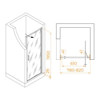 Душевая дверь RGW SV-05 70320508-181 80см хром