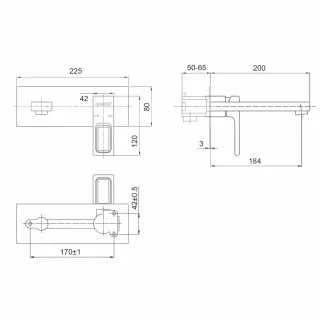 Встраиваемый смеситель для раковины Gappo G1017-10 хром