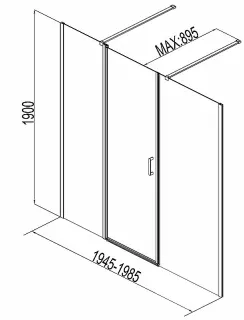 Душевая дверь Aquanet Cinetic AE12-N-120H190U-CT + AE12-F-80H190U-CT 254243 200 см стекло прозрачное профиль хром