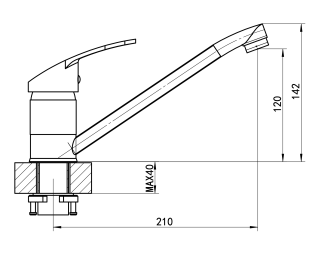 Смеситель для кухни Florentina Тара песочный