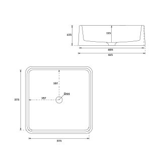 Раковина накладная by Deonria Tero 41см белый