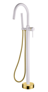 Смеситель для ванны Boheme Uno 469-WG белый/золото