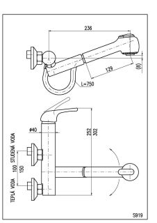 Смеситель для кухни Rav Slezak Svitava S503.5 хром