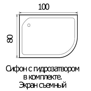 Душевой поддон RIVER 100*80*26 R