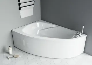 Ванна из искусственного камня Astra-Form Тиора 01010023 левая 155x105 см белый глянец