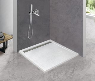 Душевой поддон из искусственного мрамора CEZARES TRAY-AS-AH-90/80-30-W белый