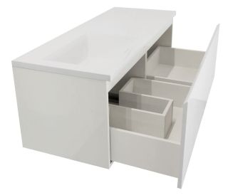 Подвесная тумба с раковиной Эстет Dallas Luxe ФР-00009678 Л 105см длинный ящик белый