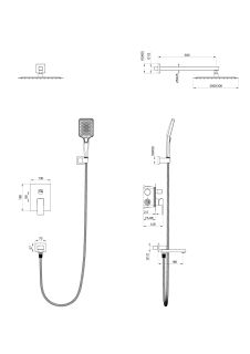 Душевой комплект Wonzon & Woghand Cube WW-88939016-BG брашированное золото