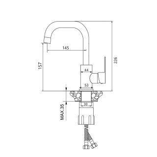 Смеситель для раковины Maretti Project Black PB32RP56, черный