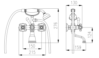 Смеситель для ванны Rav Slezak Morava Retro MK359.5/2 хром