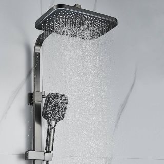 Душевая стойка Shevanik S7036T оружейная сталь