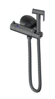Гигиенический душ со смесителем Wonzon & Woghand WW-88819902-BGM с термостатом тёмный графит
