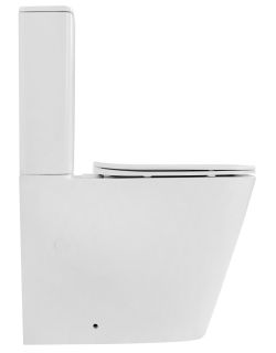 Приставной унитаз ABBER Rechteck AC1210TMW безободковый смыв торнадо белый матовый
