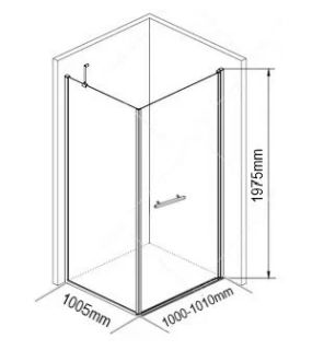 Душевой уголок на монопетле  by Deonria U-100-100-8-T-H 100x100см хром матовый/прозрачный