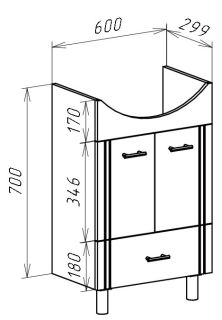 Тумба под раковину Bellezza Уют 50см белый 00000002064