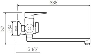 Смеситель для ванны с душем РМС SL141-006E хром