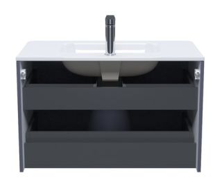 Подвесная тумба с раковиной IDDIS Edifice EDI80D0i95K 80см тёмно-серый