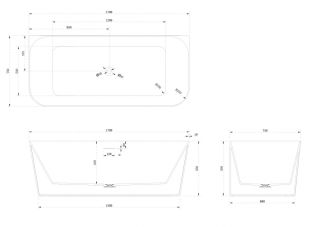 Ванна из искусственного камня ABBER Stein AS9617 170x75см белый матовый