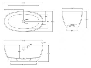Ванна из искусственного камня ABBER Stein AS9641-1.4 140x78см белый матовый
