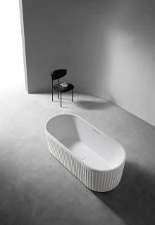 Ванна из искусственного камня ABBER Stuttgart AM9925 170x75см белый матовый