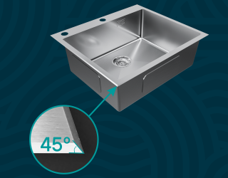 Мойка кухонная Paulmark Kroner-Edge PM777551-BS брашированная нержавеющая сталь