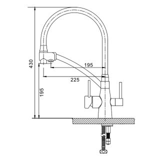 Смеситель для кухни Gappo G4398-13 с фильтром под питьевую воду золотой сатин/чёрный