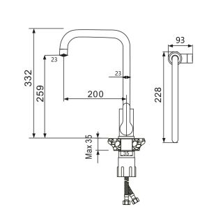 Смеситель для кухни Maretti Project-S PS31RZZ57, сатин