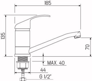 Смеситель для кухни РМС SL128-004F-15 хром