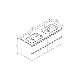Тумба под раковину Vincea Alba VMC-1A120LW 120 см