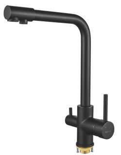 Смеситель для кухни Shevanik S328H с подключением фильтра чёрный