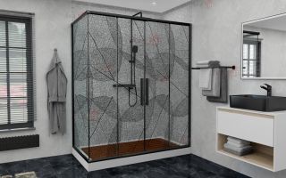 Душевой уголок AvaCan FB2 190-210 + SB90 чёрный