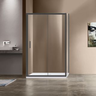 Душевой уголок Vincea Garda VSR-1G9013CLGM, 1300*900, вороненая сталь, стекло прозрачное