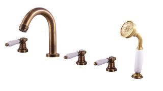 Смеситель на борт ванны Rav Slezak Morava retro MK562.5PSM бронза