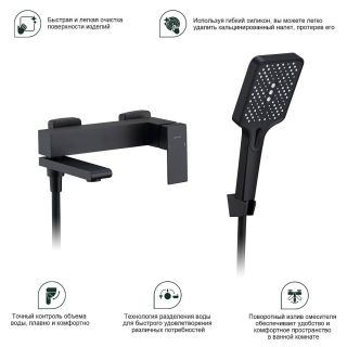 Смеситель для ванны Splenka S224.30.06 чёрный