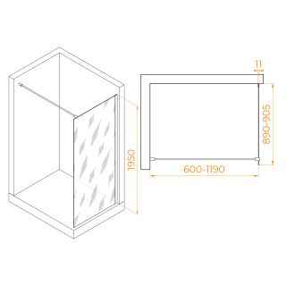Душевая перегородка RGW WA-002G 35100209-16 90см золото