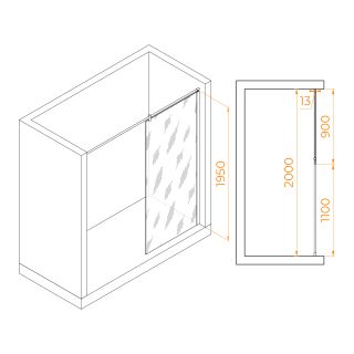 Душевая перегородка RGW WA-034 351003409-21 90см хром