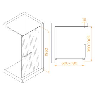 Душевая перегородка RGW WA-041B 35104010-14 100см чёрный