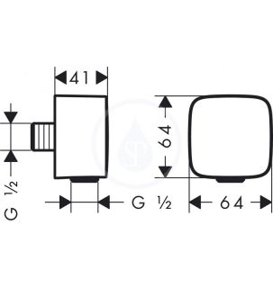 Шланговое подсоединение Hansgrohe Fixfit  26457000 хром