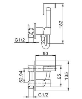 Гигиенический душ со смесителем Haiba HB5515-7 чёрный