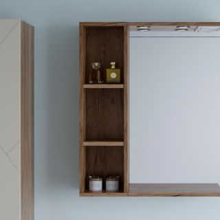 Шкаф навесной открытый Бриклаер Кристалл 4627125417016 20 см дуб крафт табачный