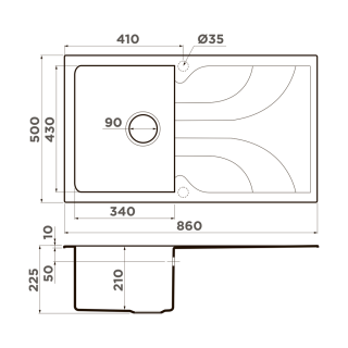 Мойка кухонная Omoikiri Yasugata-86-CH шампань
