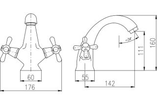 Смеситель для раковины Rav Slezak Morava retro MK328.5BC белый