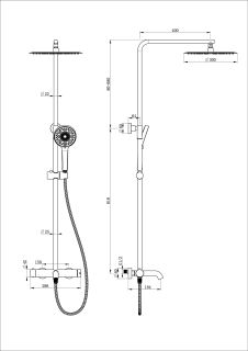 Душевая стойка Wonzon & Woghand Stick WW-88739017-CR хром