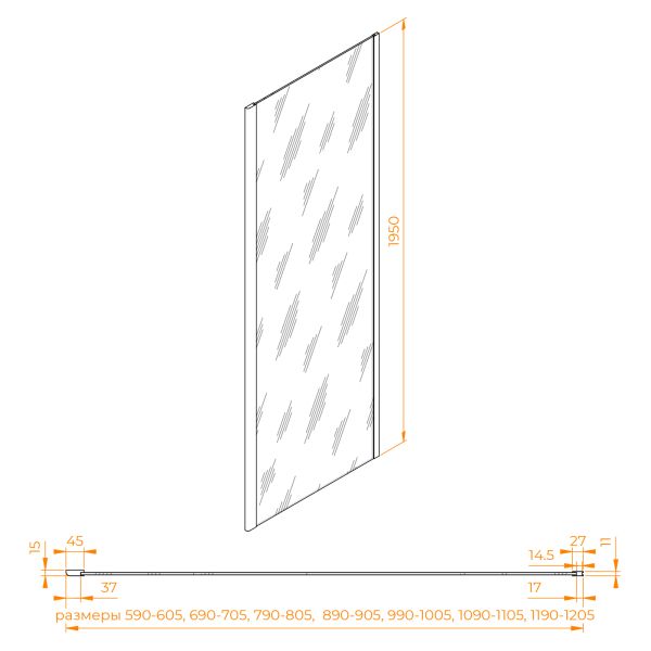 Боковая панель RGW Z-050-2Gr 352205207-110 70 см серый